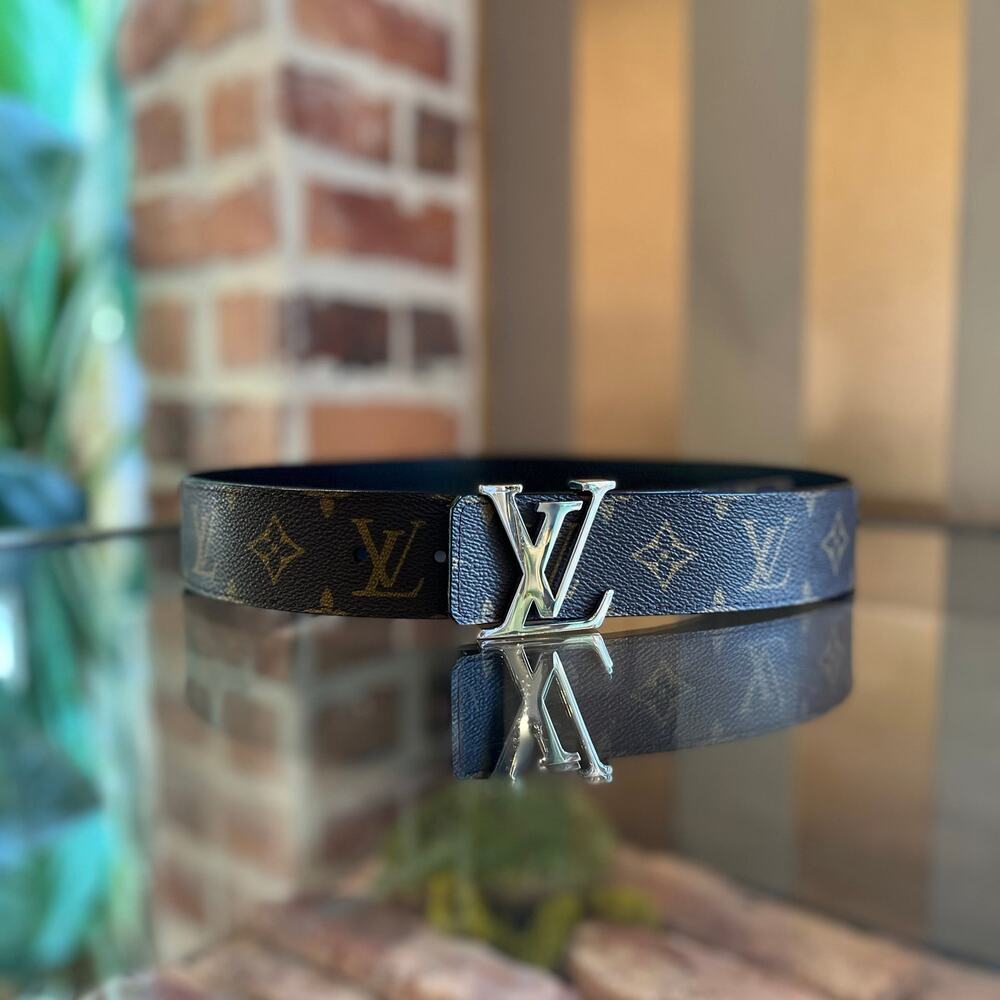 LOUIS VUITTON Reversible Monogram Noir Coated Canvas Belt SZ 85/34
